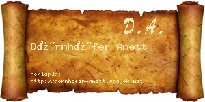 Dörnhöfer Anett névjegykártya