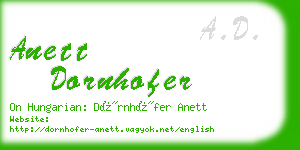 anett dornhofer business card